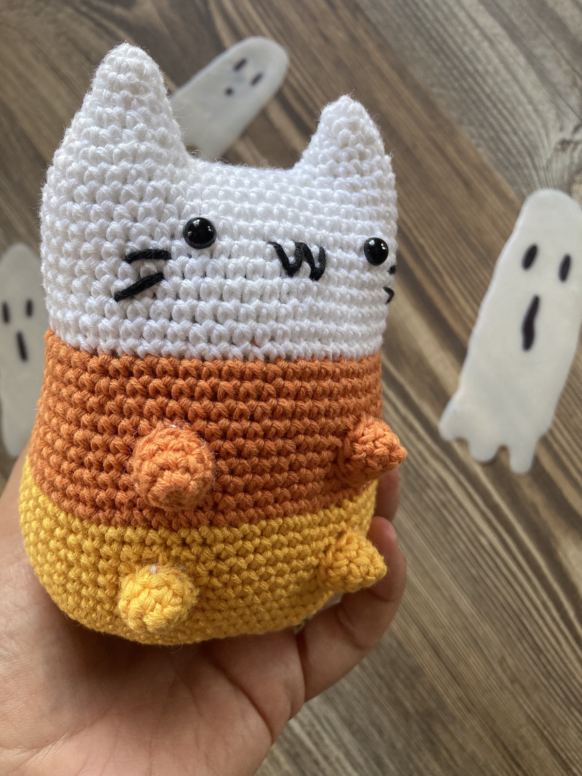 Candy corn cat - Gato Halloween amigurumi - Imagen 2